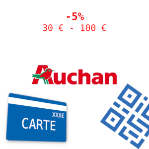 AUCHAN - 30 (carte) ou 100 €