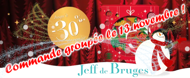 Commande groupée de chocolats Jeff de Bruges le 13 novembre 2026 ! Commande groupée de chocolats Jeff de Bruges le 13 novembre 2026 !